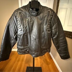 Hasbro Men's Black Leather Bomber Jacket